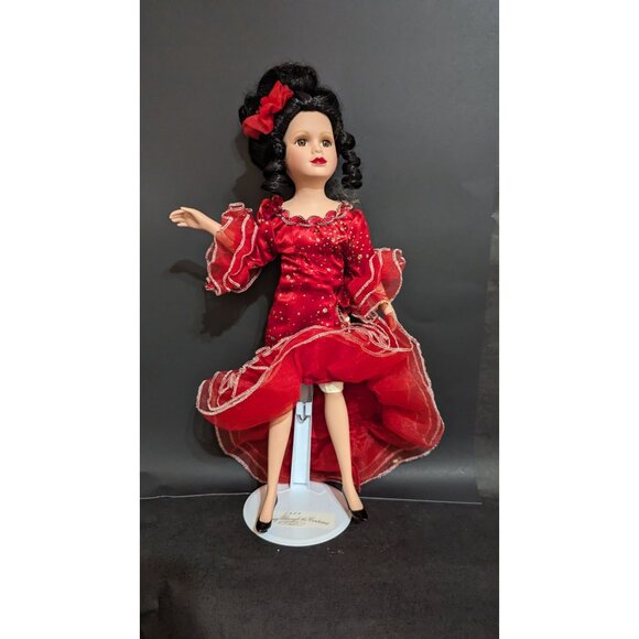 Brass Key 1999 Flamenco Doll Red Gown Dancing Through The Centuries 15” - Picture 4 of 9